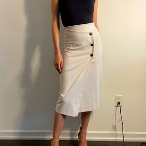 Aritzia Minimalistic White Midi Skirt